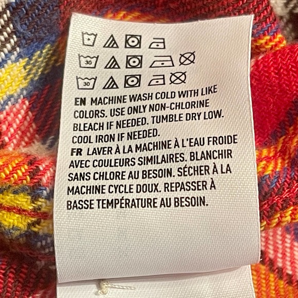 American Eagle Plaid Soft Flannel Shirt Button Up Mens Medium Red 611:S1403 - Picture 9 of 9